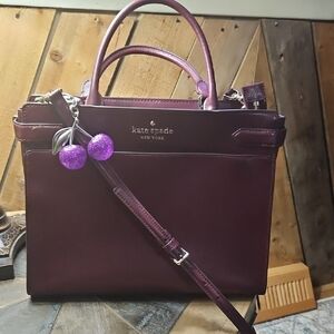 Kate Spade Deep Burgundy Work or Everyday Crossbody Satchel